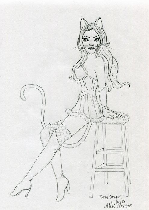 Sexy Catgirl by Nikki Burnette